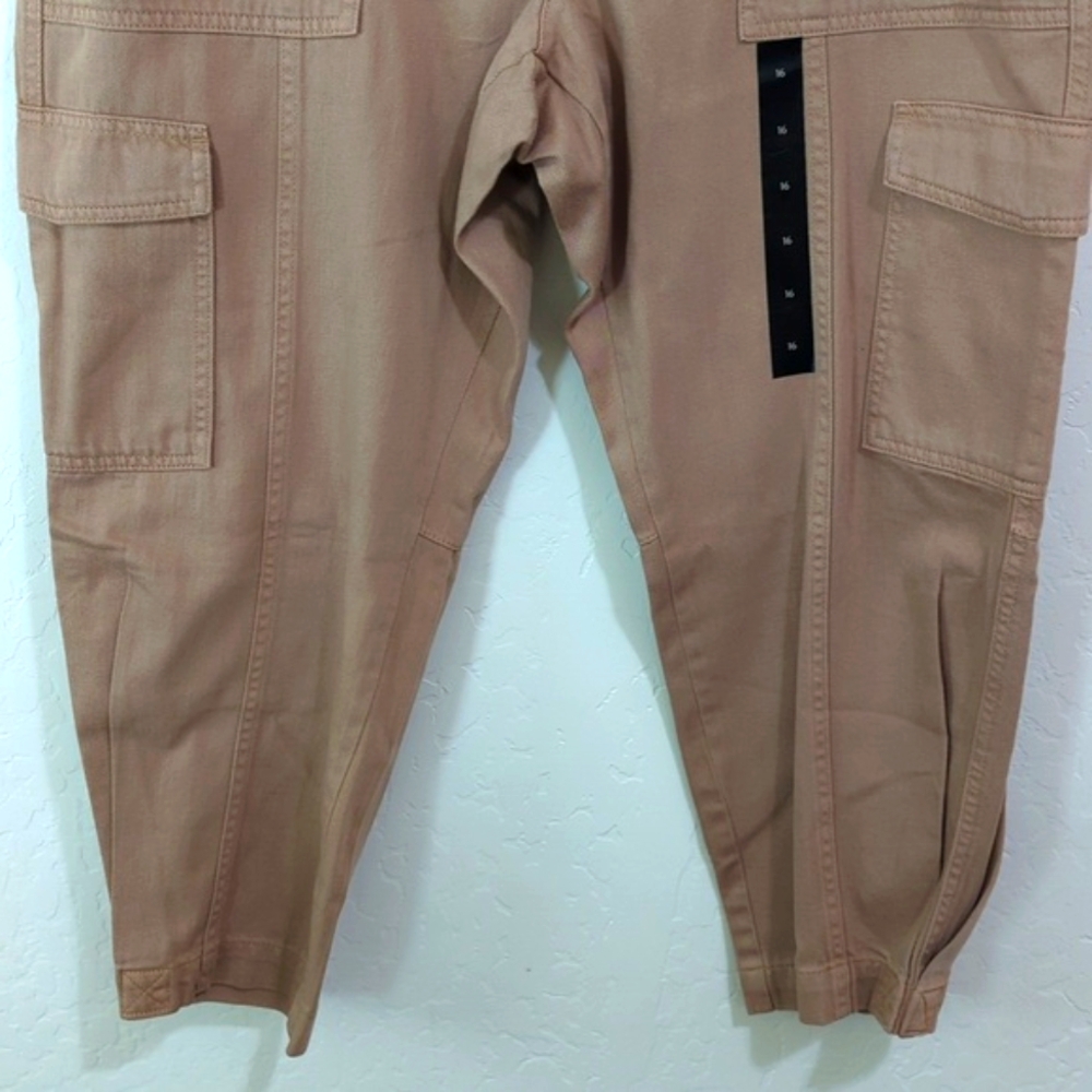 Banana Republic Factory Rust Belted Twill Cropped Cargo Pants Size 16 - Picture 5 of 10